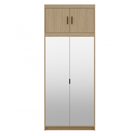 Dwudrzwiowa szafa z nadstawką lustrem 90 cm TRINO dąb olejowany